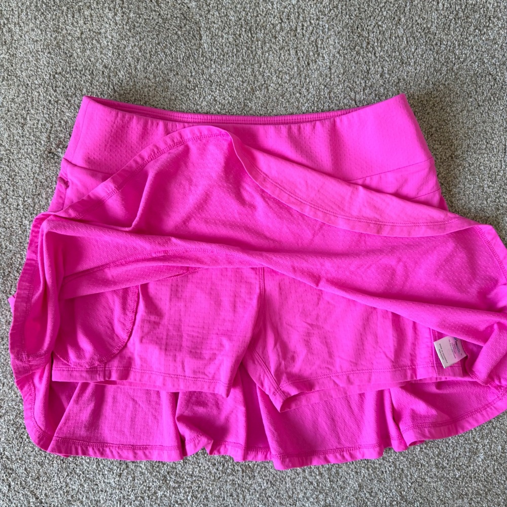 IBKUL Flounce Skort M Pink Tennis Pickleball Activewear Zippered Pocket NEW! - Picture 7 of 10